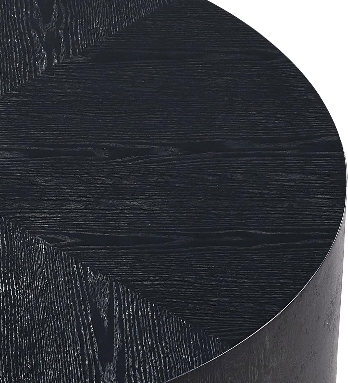 35.43" Modern Round Side Table MDF Sturdy Pedestal Base Drum Coffee Table Decor No Need Assembly Bedside Table for Living Room Bedroom Office Home