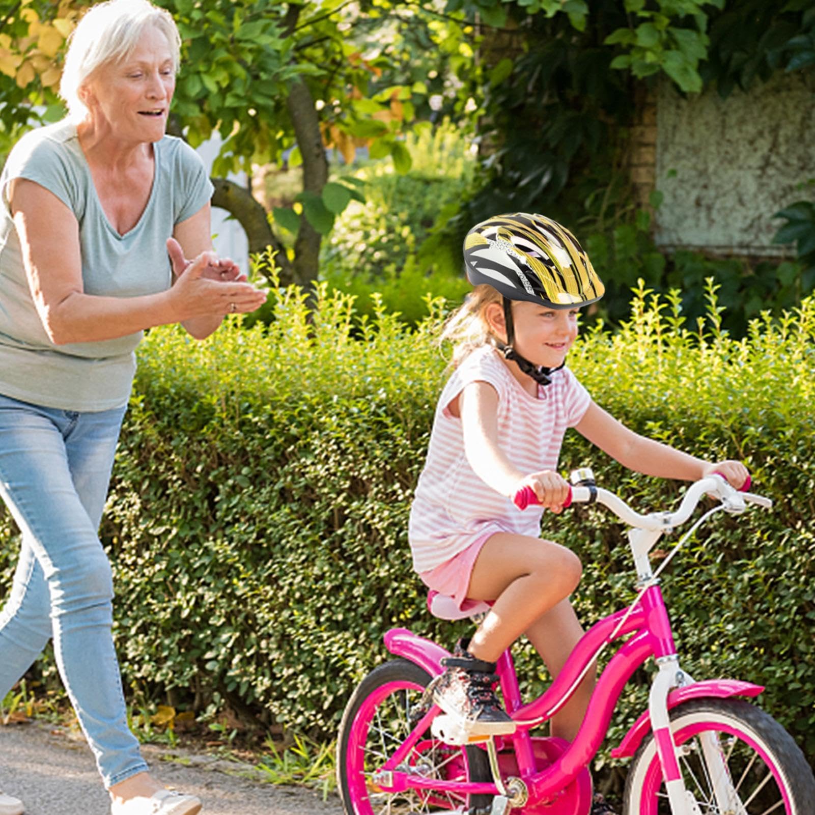 Casco da bicicletta per bambini, leggero, sicuro e infrangibile, casco da bicicletta, per bambini e ragazzi e ragazze, sicuro e confortevole, regolabile 53 – 55 cm (da 3 – 8 anni)