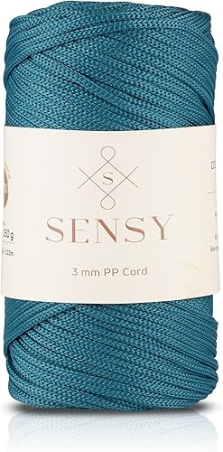 Sensy - Cuerda de poliéster prémium de 0.118 pulgadas (0.118 in), 131 yardas, 100% polipropileno, cordón de macramé, cuerda de macramé, regalo para