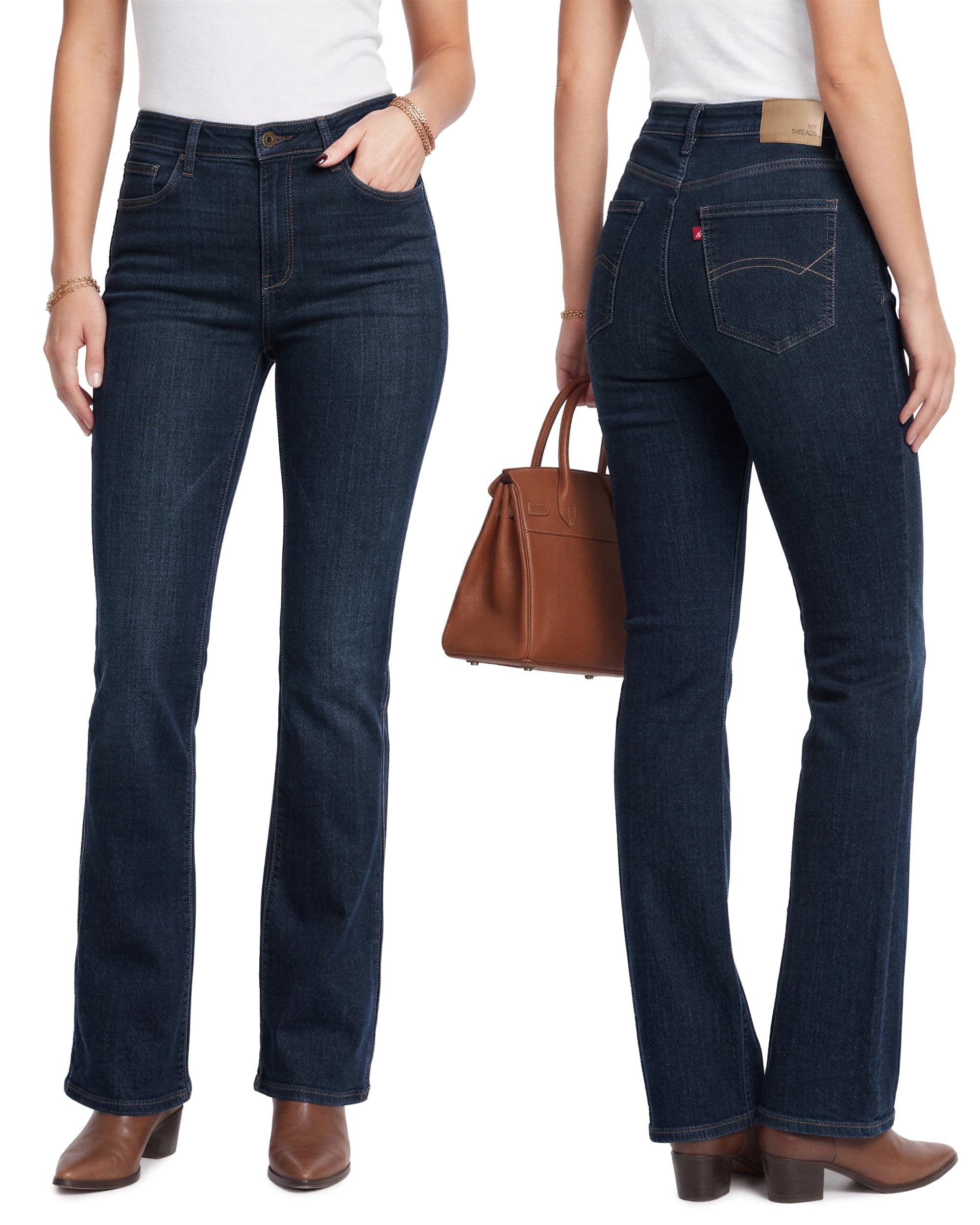 Cotton Rich Denim Women Bootcut Jeans 32" Inseam for Women 5'6"-5′8″ Tall