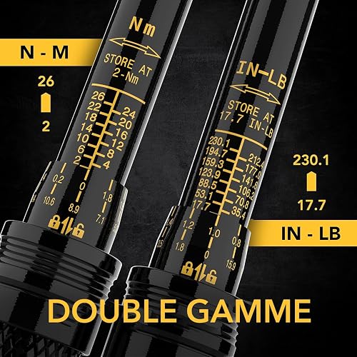 LEXIVON Cle Dynamometrique Velo 1/4, 2-26Nm CW (±4%) CCW (±6%), Clé Dynamométrique Moto, Embouts Torx, Barre d'Extension, Adaptateur Douille Inclus - Clef Dynamometrique (LX-191) - 3