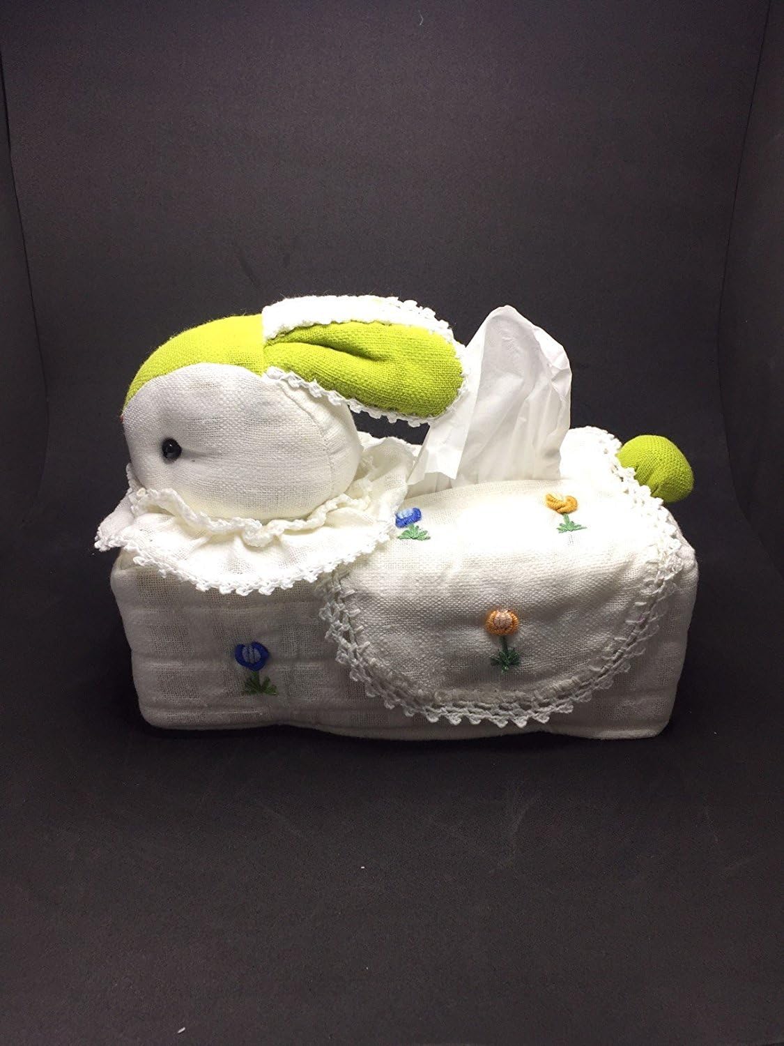 Tissue box cover rabbit handmade cotton boxes, tissue boxes, Manufacturers Association of the Elderly Thailand KIKY (Green)