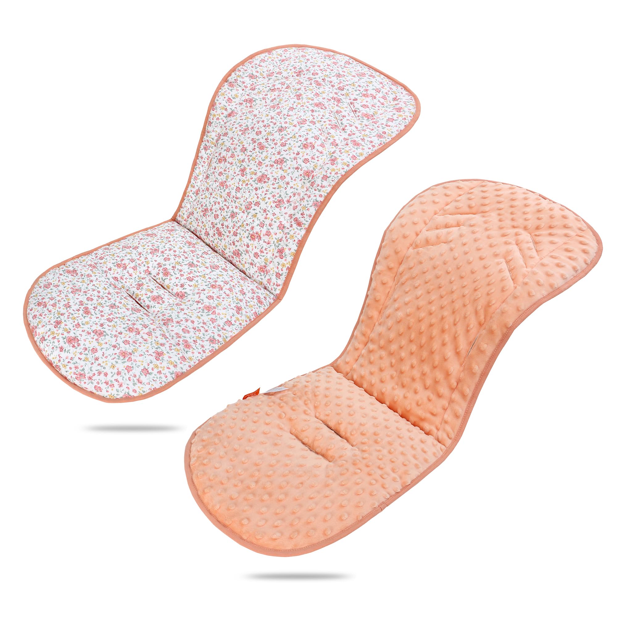 Copriseduta Passeggino Universale, Materassino per Passeggino Universale, Design Reversibile, Morbido e Traspirante Coprisedile per Passeggini, Seggiolini Auto, Culle e Seggioloni (Stampa Floreale)