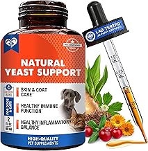 Natural Cats & Dogs Yeast Infection Anti Itch Treatment - Itchy Ears, Skin & Allergy Symptoms Relief - Reduces Inflammation & Relieves Irritation - Herbal Medicine Supplement Drops