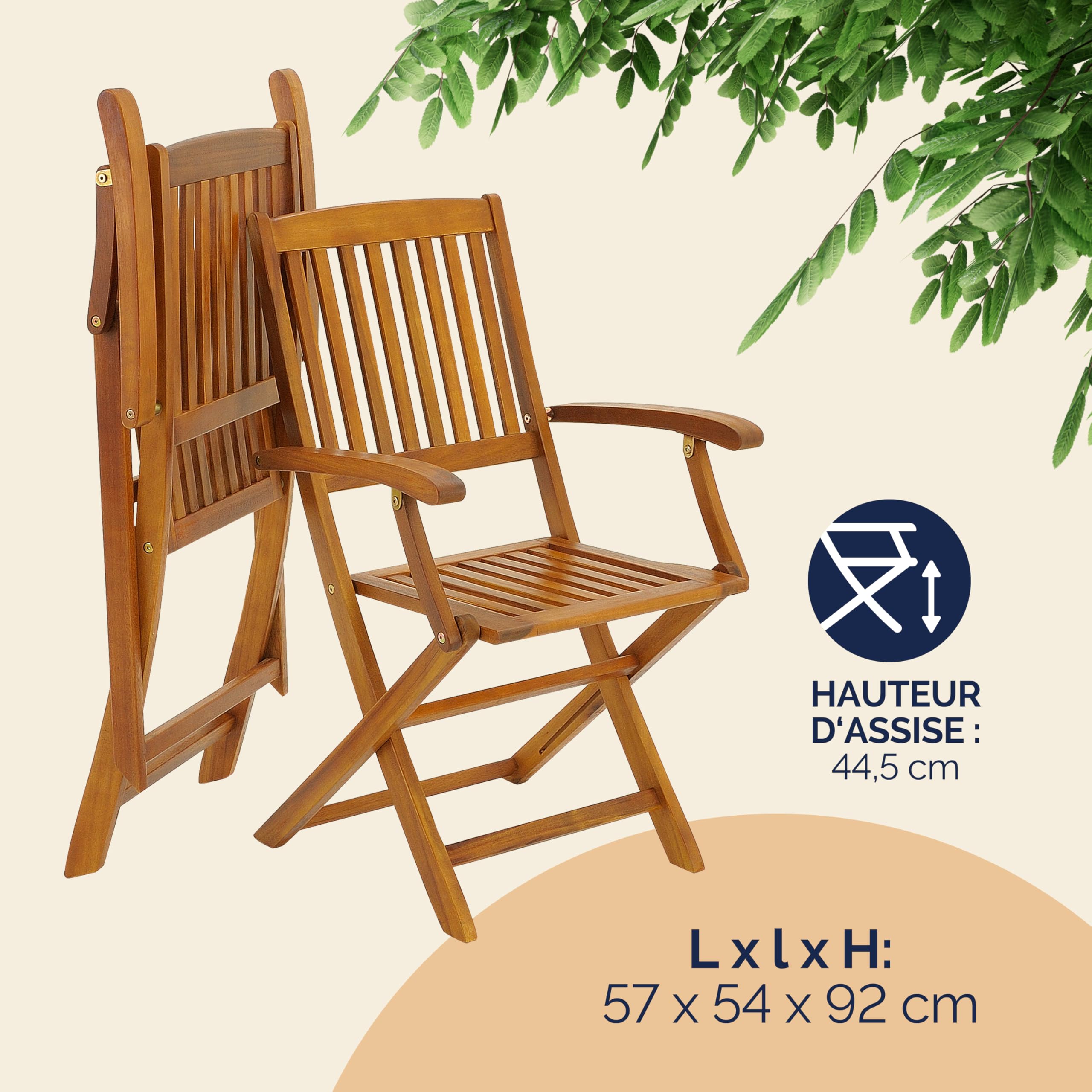 Casaria® Table De Jardin Exterieur avec Chaise 6 Personnes - Table Ovale Extensible en Bois D'Acacia, Résistant Aux Intempéries avec Trou pour Parasol Intérieur/Extérieur