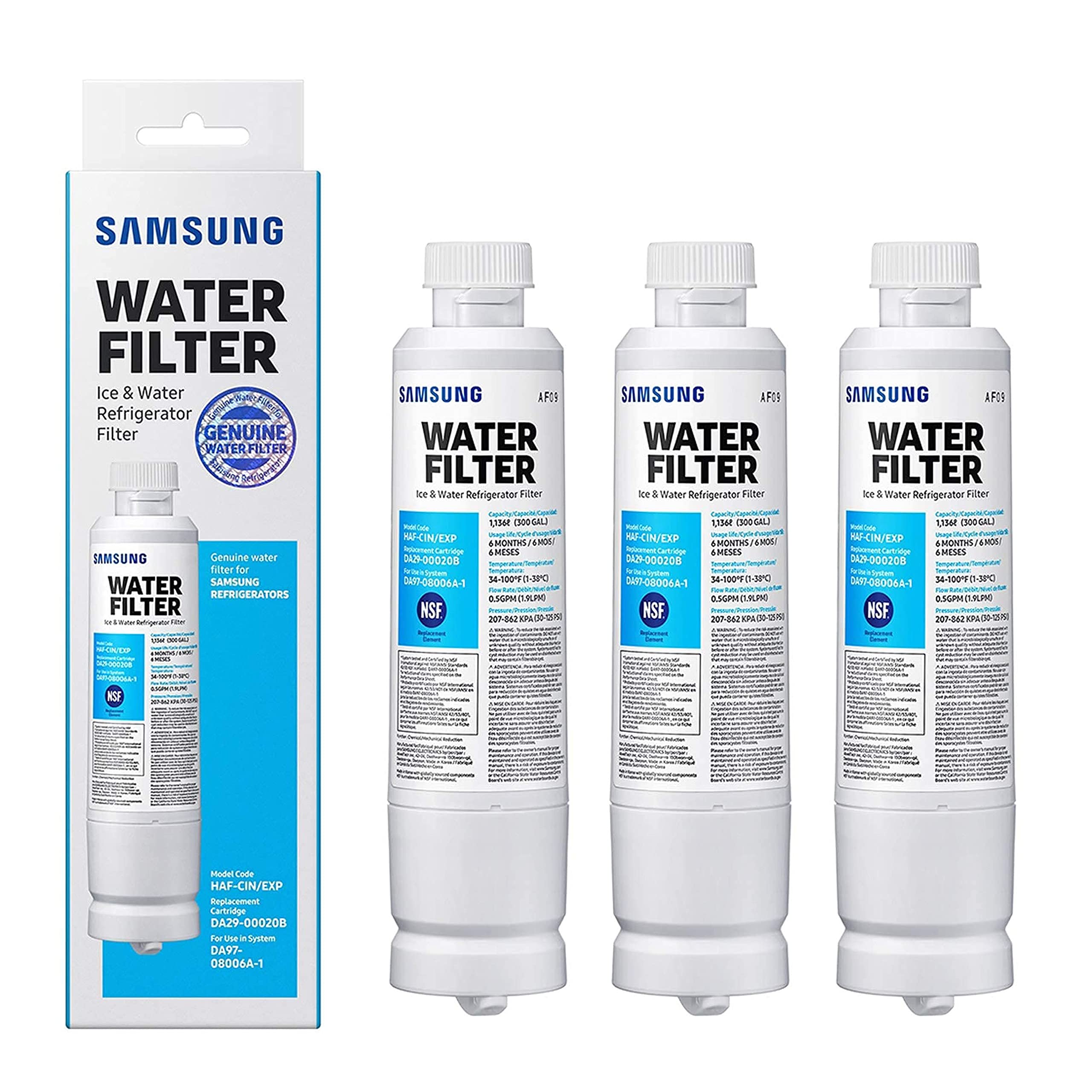 Save Water Replacement for Samsung DA29-00020B Refrigerator Water Filtеr HAF-CIN/EXP - 3 Pack