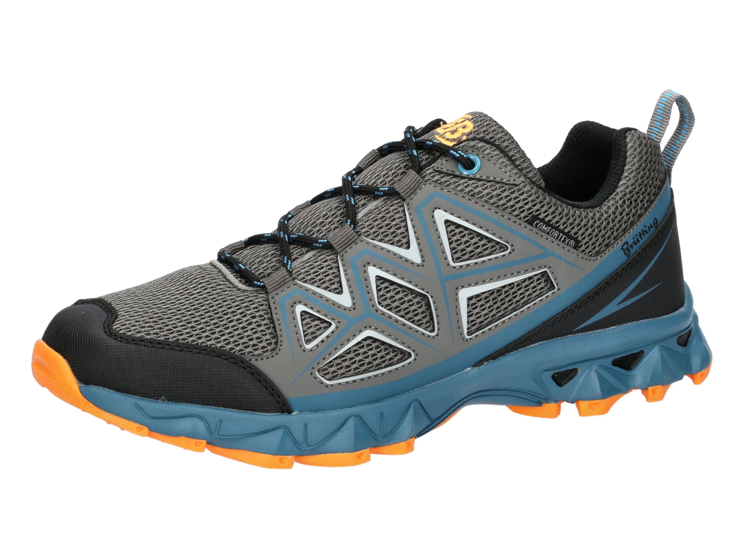 Brütting Unisex's Power Walking Shoes, Grey Petrol Orange, 8.5 UK