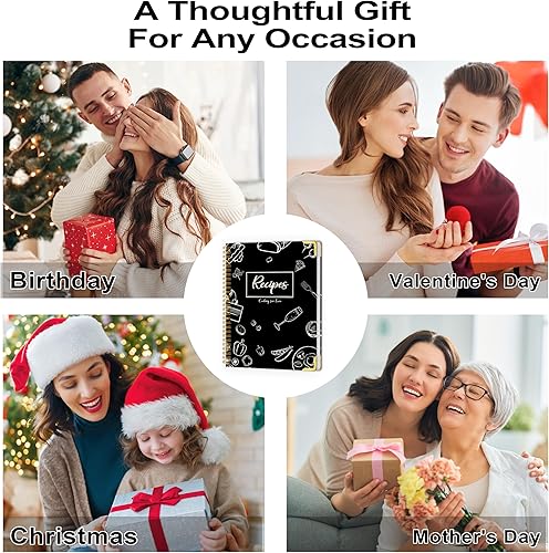 Vista 7 de Libro de recetas para escribir en tus propias recetas, libro de recetas en blanco, cuaderno de recetas de tapa dura, diario de recetas con capacidad