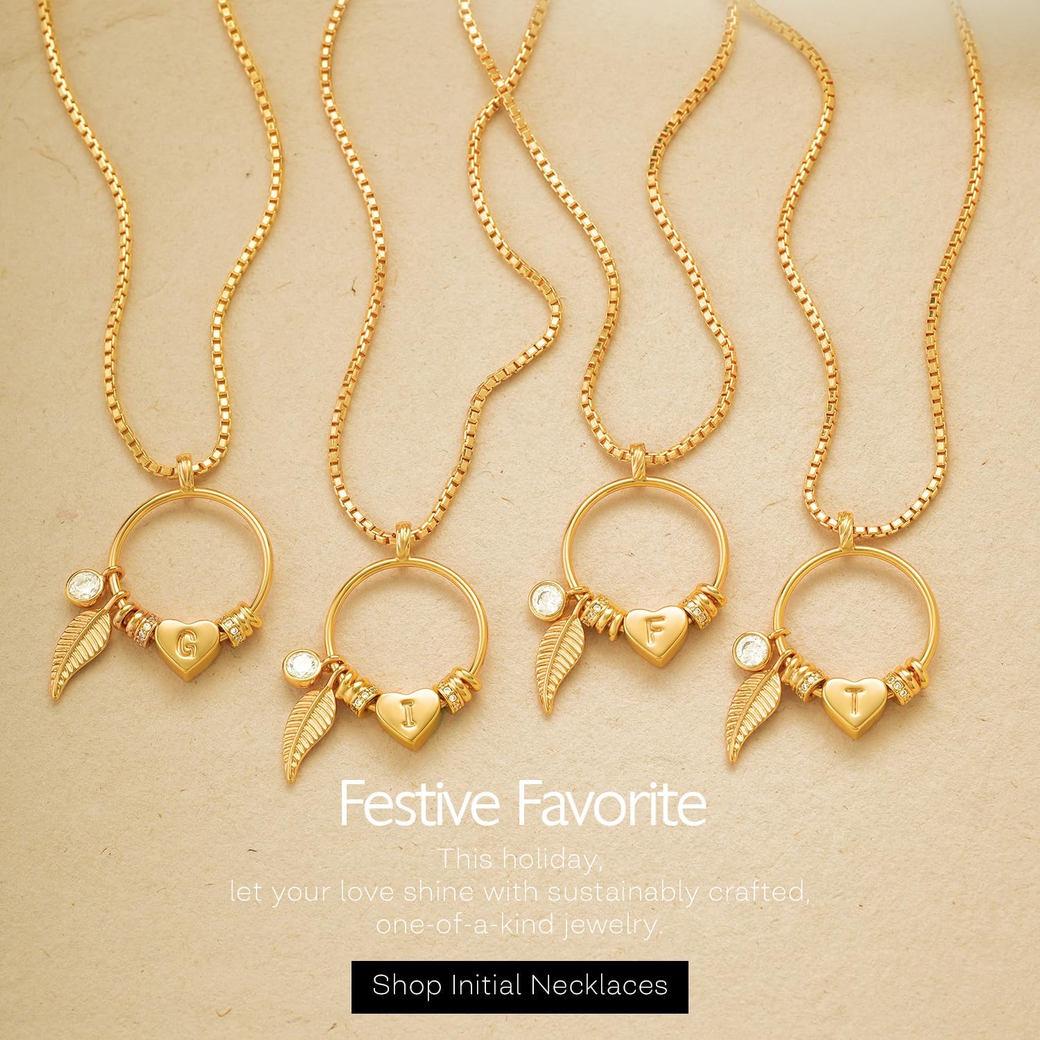 GNIRTSI Gold Initial Necklace for Women Karma Open Circle Pendant with Heart Leaf Beads CZ 14K Gold Plated Minimalist Dainty 2MM Box Chain Personalized Trendy Jewelry Gift for Her Letter S - Image 5