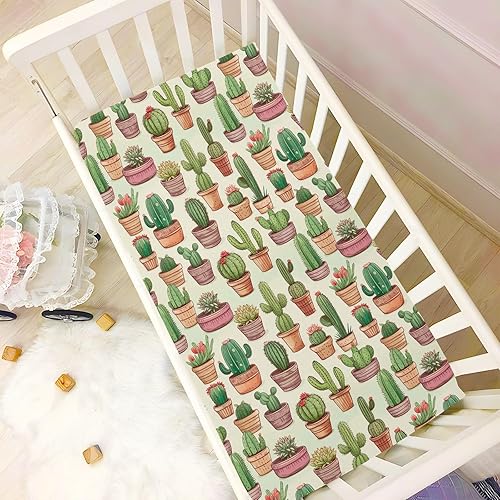 Miniatura 5 de Cactus Crib Sheets - Stretchy Fitted Crib Sheets for Boys Girls, Unisex Cozy Baby Crib Sheet 28 x 52 x 9 Inches