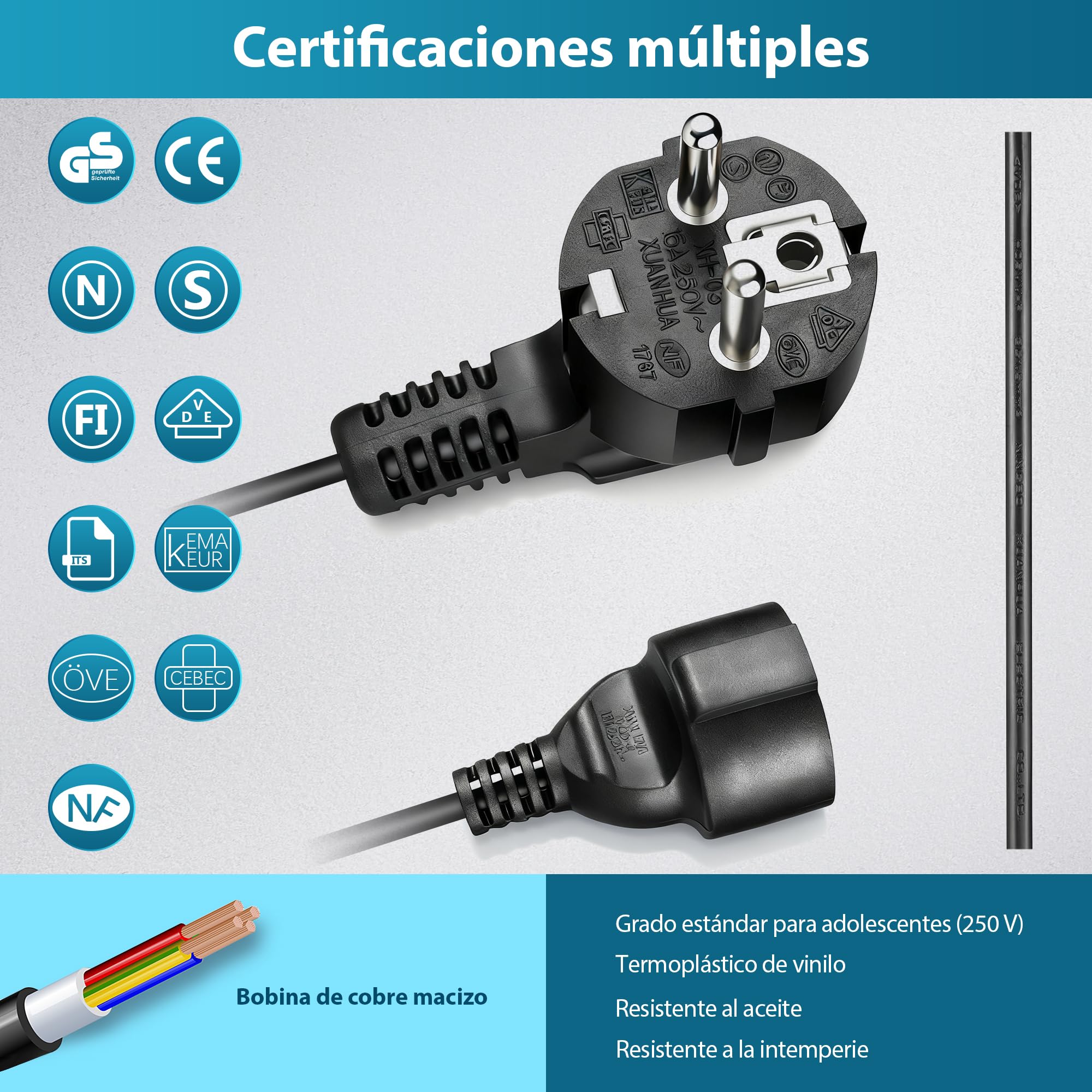 Himimi Carrete de cable retráctil automático de 15 m + 1 m, resistente, de 1500 W a 3000 W, resistente al agua, para uso en interiores y exteriores, con montaje en pared o techo (Blue)