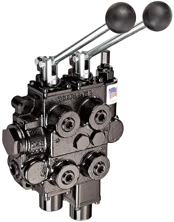 Prince RD522GCGA5A4B1 Directional Control Valve, Two Spool, 4 Way, 4 Position, Tandem Center, Float Spool, Cast Iron, 3000 psi, Lever Handle, 25 gpm, In/Out 3/4" NPTF, Work 1/2" NPTF