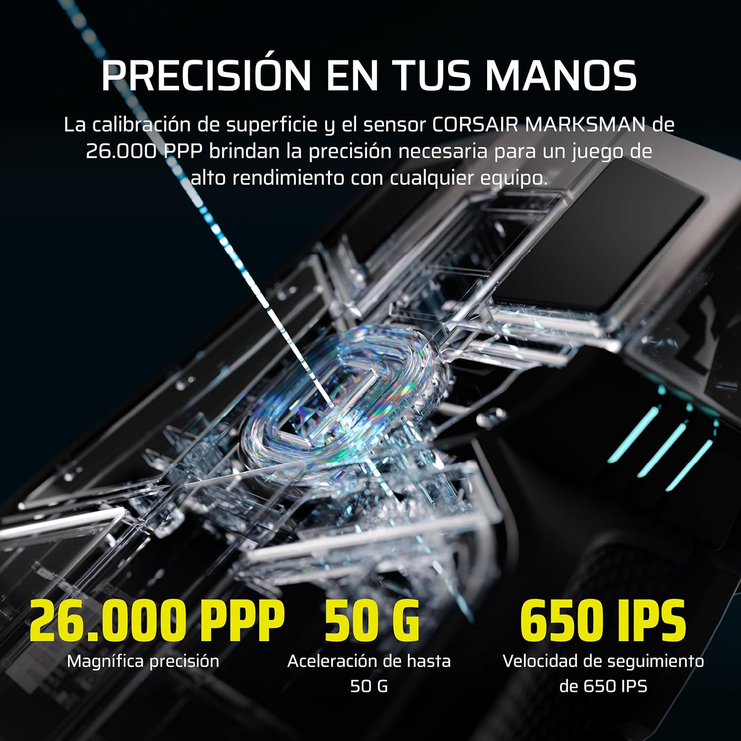 Corsair IRONCLAW Wireless SE (2026) Ratón para Juegos – 26 000 PPP, Diseño Ergonómico para Manos Grandes, 10 Botones Programables, para MOBA, FPS, MMO – Negro 7
