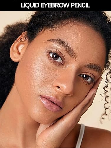 Miniatura 2 de Easilydays Lápiz de cejas de 5 colores, delineador líquido multifuncional ultrafino y lápiz de cejas, resistente al agua y a prueba de manchas,