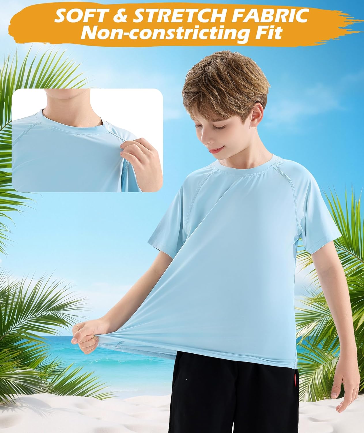 Camisa de natação infantil FPS 50+ Rash Guard manga curta pacote com 3 camisetas juvenis proteção solar UV FPS pesca aquática 5-18 anos em promoção! Veja a oferta e mais achadinhos de Moda praia infantil 4 Hoje é o melhor dia para comprar Camisa de natação infantil FPS 50+ Rash Guard manga curta pacote com 3 camisetas juvenis proteção solar UV FPS pesca aquática 5-18 anos com aquele preço maroto! Promoção! Aproveite a oferta! 4