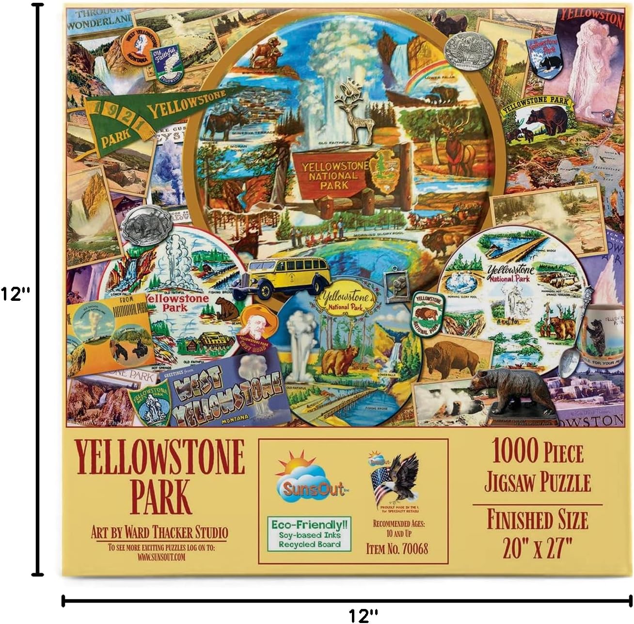 SUNSOUT INC - Yellowstone Park - 1000 pc Jigsaw Puzzle by Artist: Kate Ward Thacker - Finished Size 20" x 27" - MPN# 70068