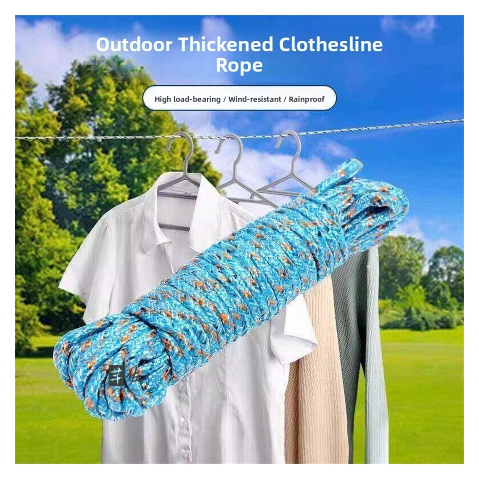 Corde A Linge Corde à Linge en Nylon épaissie for Toit, couettes de séchage extérieures et bâche de Ligne de vêtements for Balcon et terrasse, Accessoires de Voyage(20m -3 Pack)