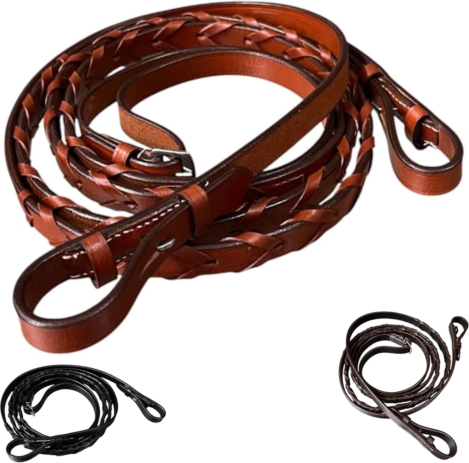 Majestic Ally Horse Reins, Full Size, English Riding, Multiple Styles and Colors