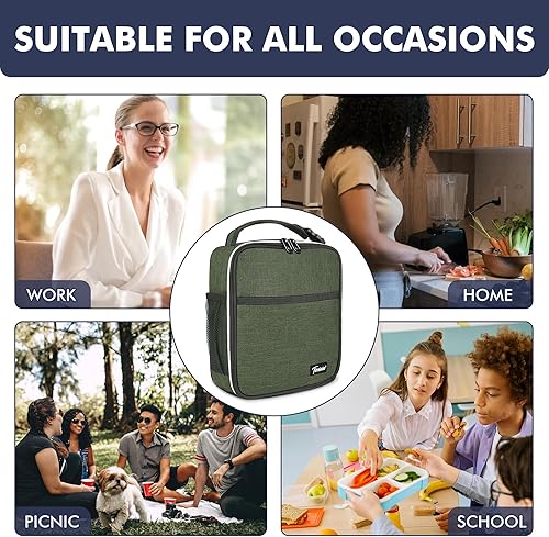 Miniatura 6 de Tirrinia Lonchera térmica para niños de vuelta a la escuela, lonchera pequeña portátil para oficina, trabajo, picnic, lonchera compacta reutilizable