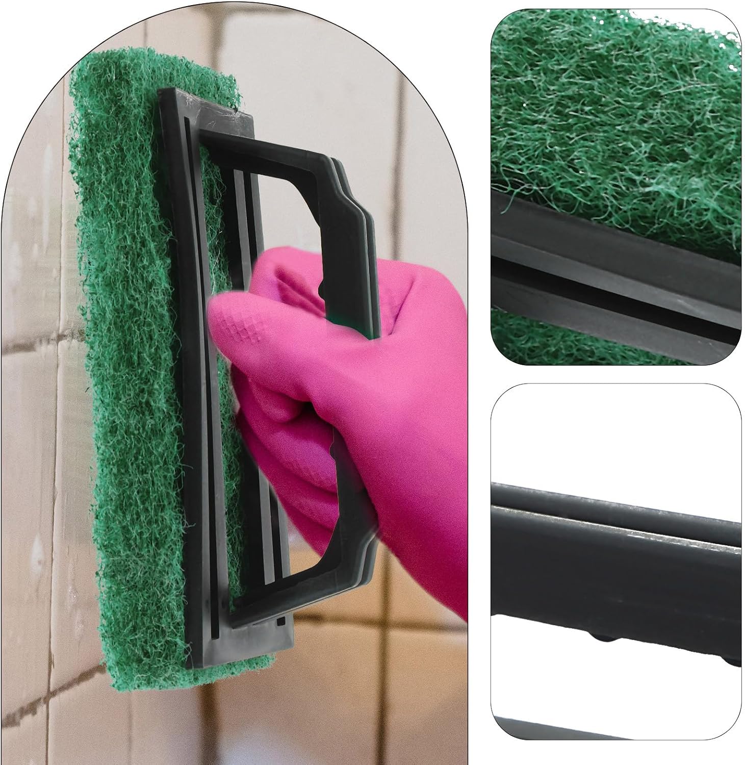 Ipetboom 3pcs Screen Printing Ink Brush Set with Handle Green Scrub Pad Cleaner for Screen Printing Accessories