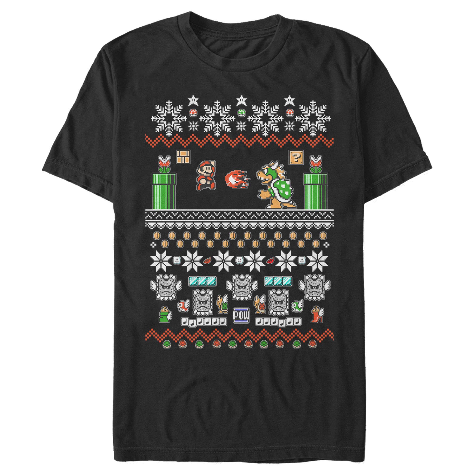 Nintendo Bit Xmas Stack T-Shirt Homme