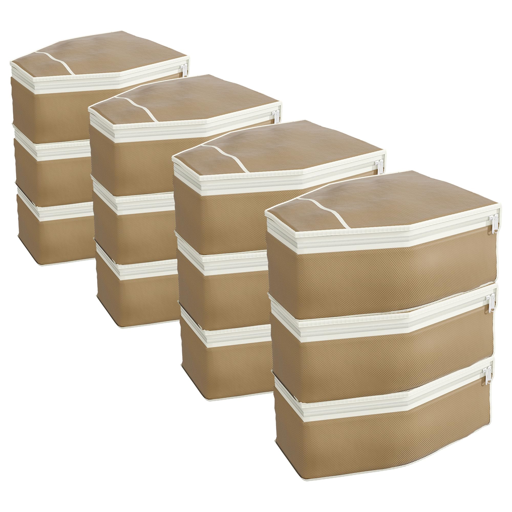 Kuber Industries Blouse Cover | Clothes Storage Bag | Zipper Wardrobe Organizers | Non-Woven Clothes Organiser | Plain Blouse Bag | Pack of 12 | Brown (B0CKF4NWXY) Amazon Price History, Amazon Price Tracker
