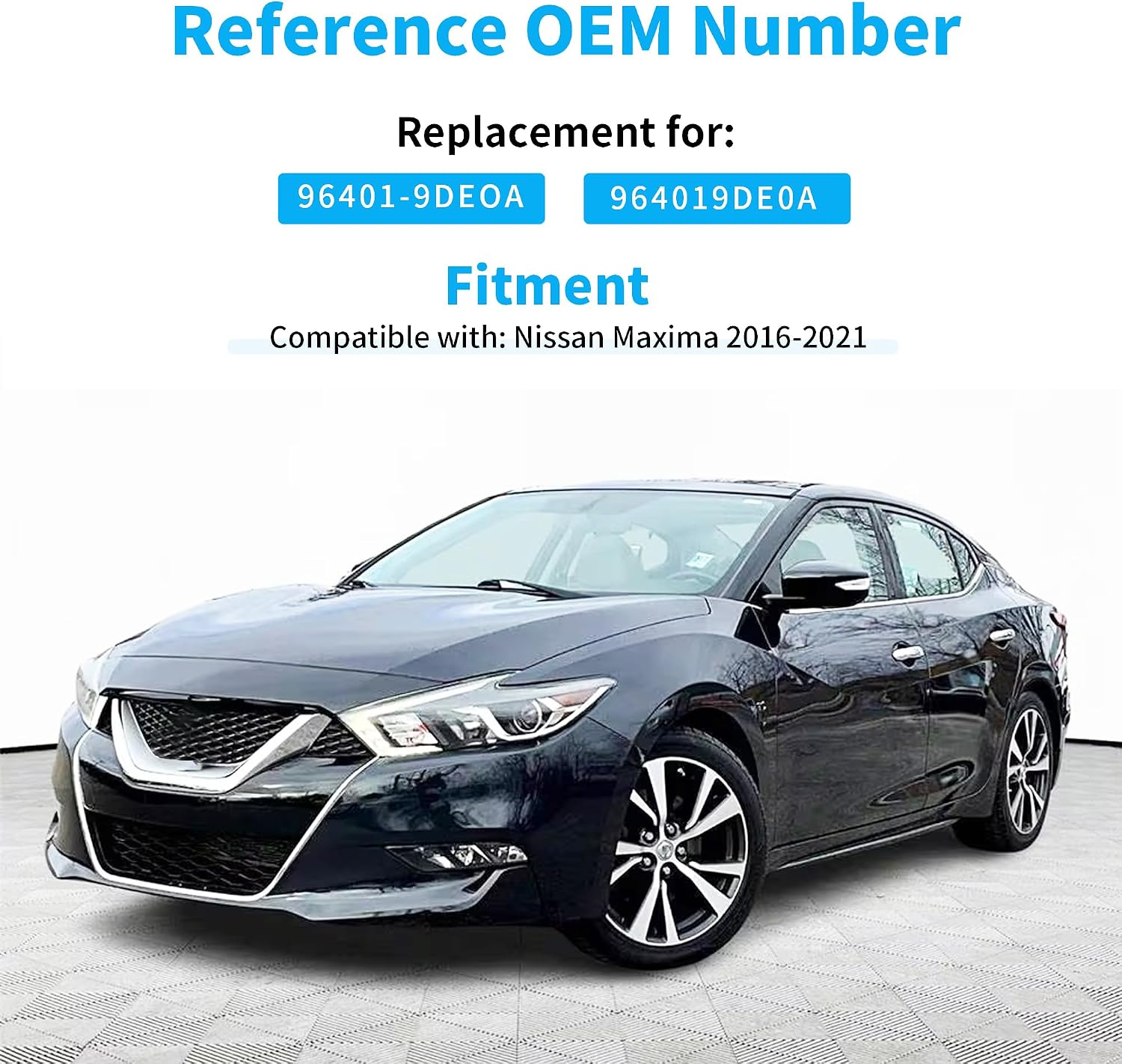 Right Passenger Side Sun Visor Compatible with Nissan Maxima 2016 2017 2018 2019 2020 2021 2022 Replace 96400-9DE0A Front Right Sun Protection Shade (Gray)