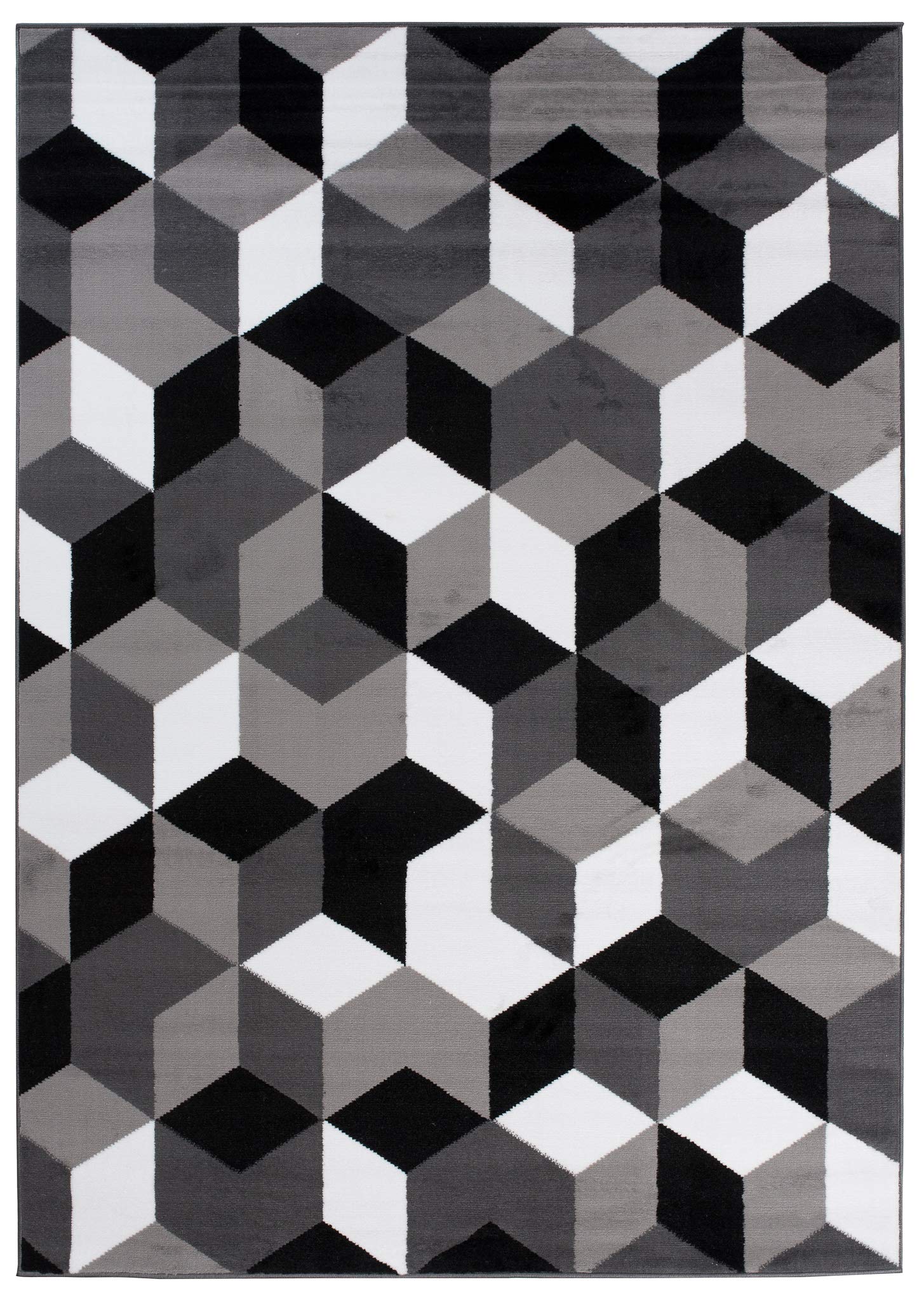 Tapiso Maya dywan z krótkim włosiem, nowoczesny, szary, biały, czarny, geometryczny wzór, do salonu, sypialni, Ökotex 160 x 230 cm