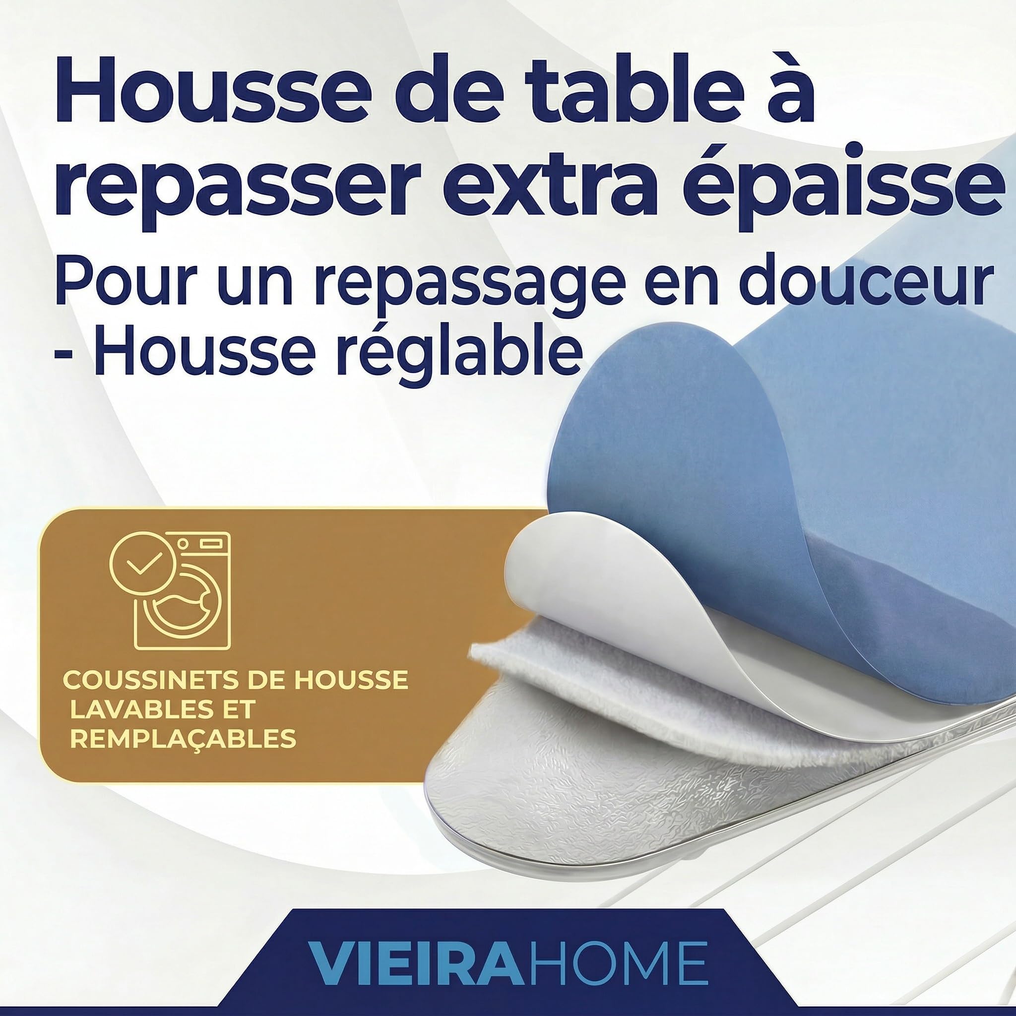 Table à Repasser XXL Grande Pliable Solide Planche Repasser pour Centrale Vapeur - 130x47cm Surface de Repassage - Fabriqué en EU