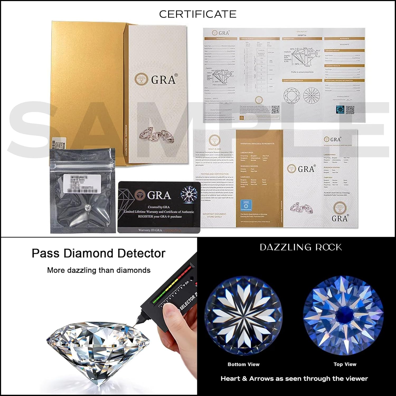 Dazzlingrock Collection GRA Certified D Color VVS1 2.00 Carat Solitaire Round Moissanite 6 Prong Pendant Necklace with 18 inch Silver Chain for Women in 925 Sterling Silver - Image 6