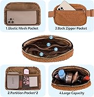 Vista 209 de Riñonera cruzada para mujeres y hombres, bolsa para cinturón para senderismo con correa ajustable, riñonera para correr, entrenamiento, deportes