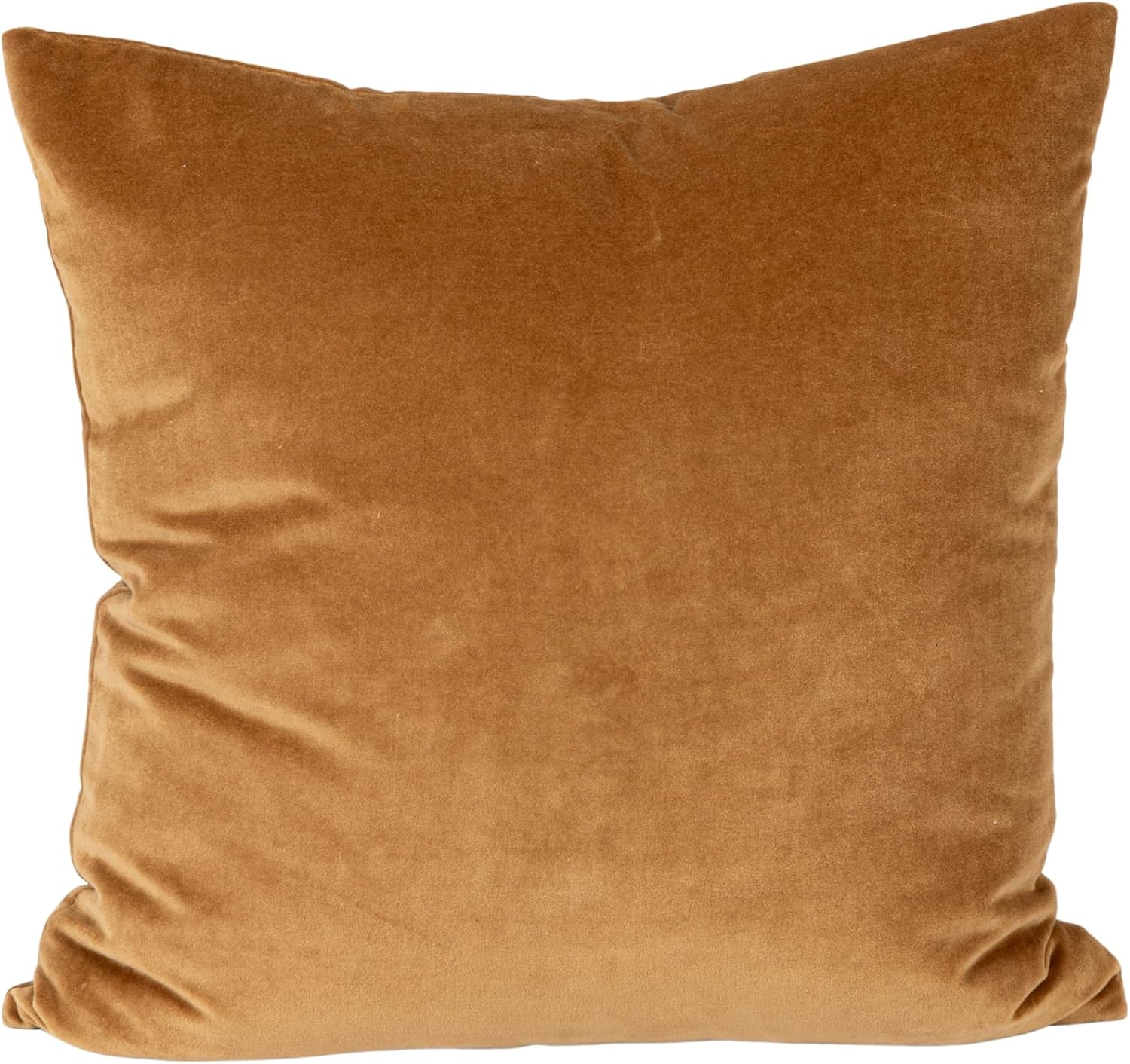Creative Co-Op, Brown Cotton Velvet Square Pillow, Finish, 18.0 x 18.0 x 1.5 inches