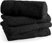4 Toalha Rosto Salão Cabeleireiro Barbearia Gramatura 330g (Preto)