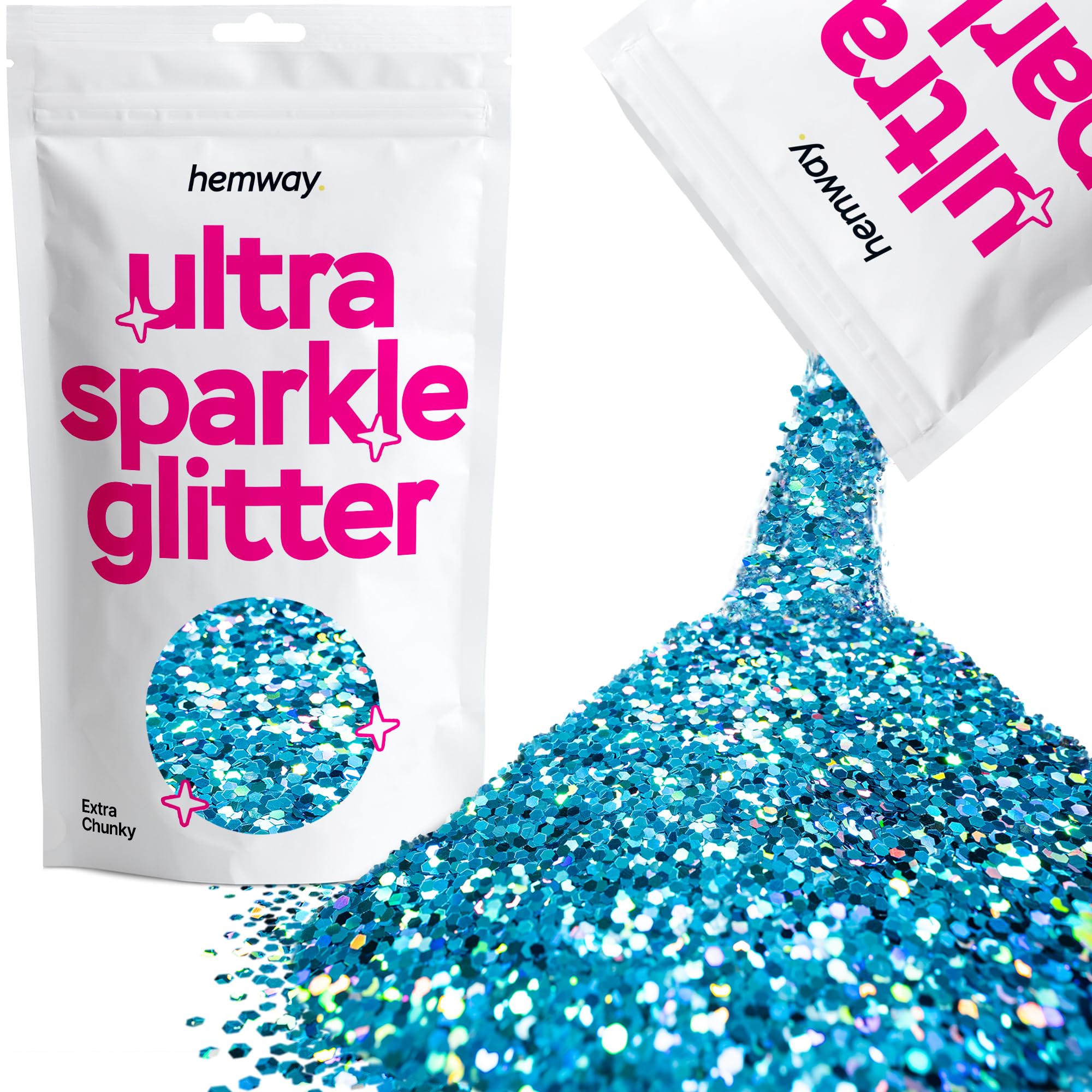 Hemway Ultra Sparkle Glitter Baby Pink Iridescent 100g Fine | Glitter for Arts & Craft, Makeup, Nail Art, Crafting, Card Making, Sparkle Decoration — view 244