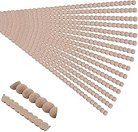 Soengsau 15-Pack 15.75" Unfinished Beech Wood Beaded Trim - Paintable DIY Molding for Furniture, Walls, Mirrors, Crafts