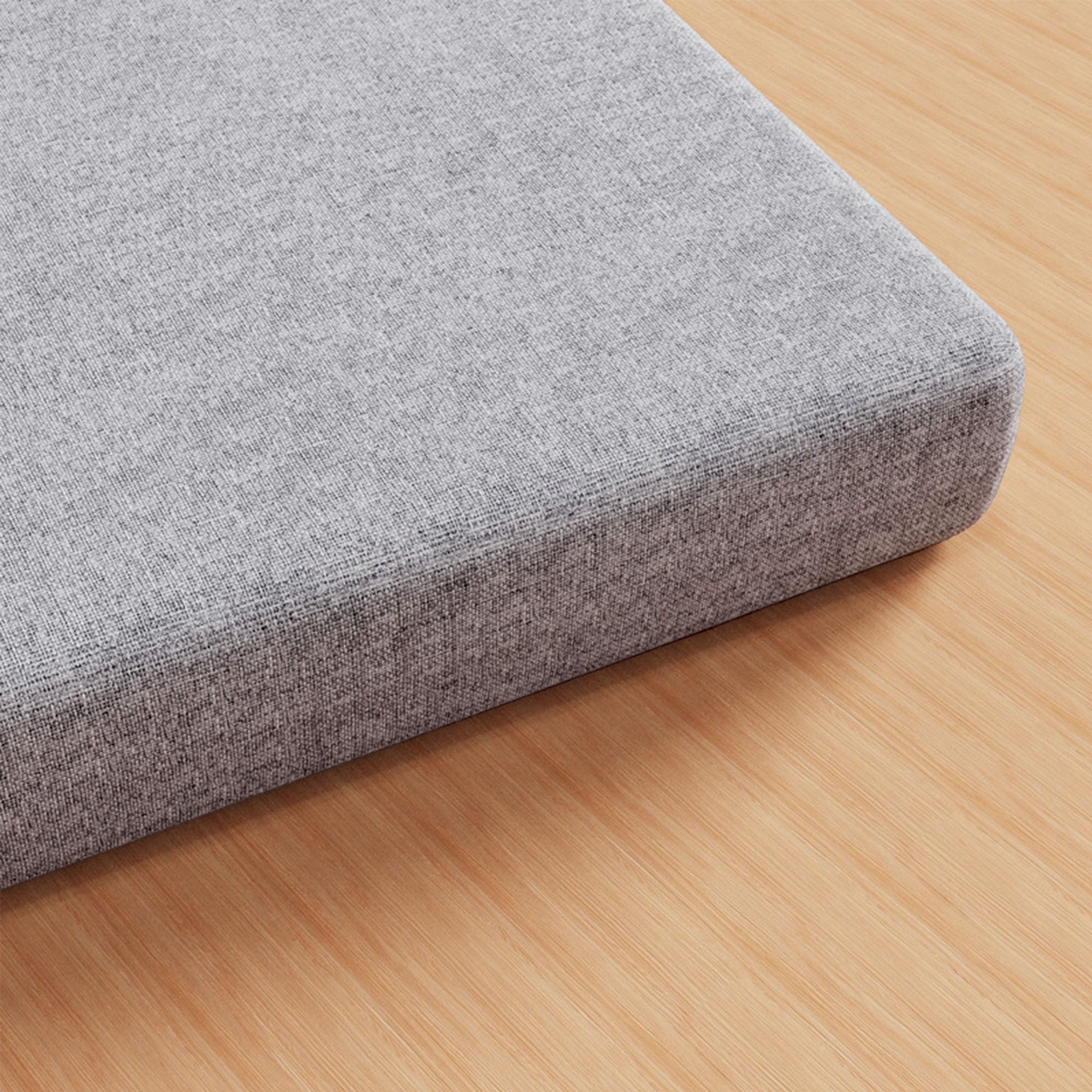 Coussin de Banc sur Mesure 50 x 126 cm Fond Antidérapant Coussin de Banc Plusieures Tailles et Couleurs à Choisir pour de Terrasse Balcon Banquette, Gris Clair