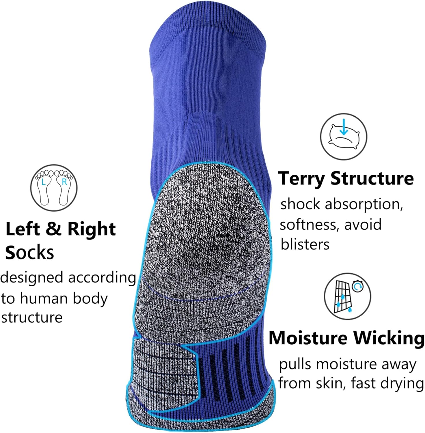 CWVLC Compression Athletic Quarter Socks Cushioned for Men Women - Image 5