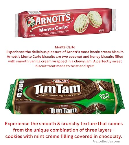 Miniatura 3 de Galletas Monte Carlo de Arnott, Tim Tam Dark Mint (paquete de 3) Experimenta la textura suave y crujiente que proviene de la combinación única de