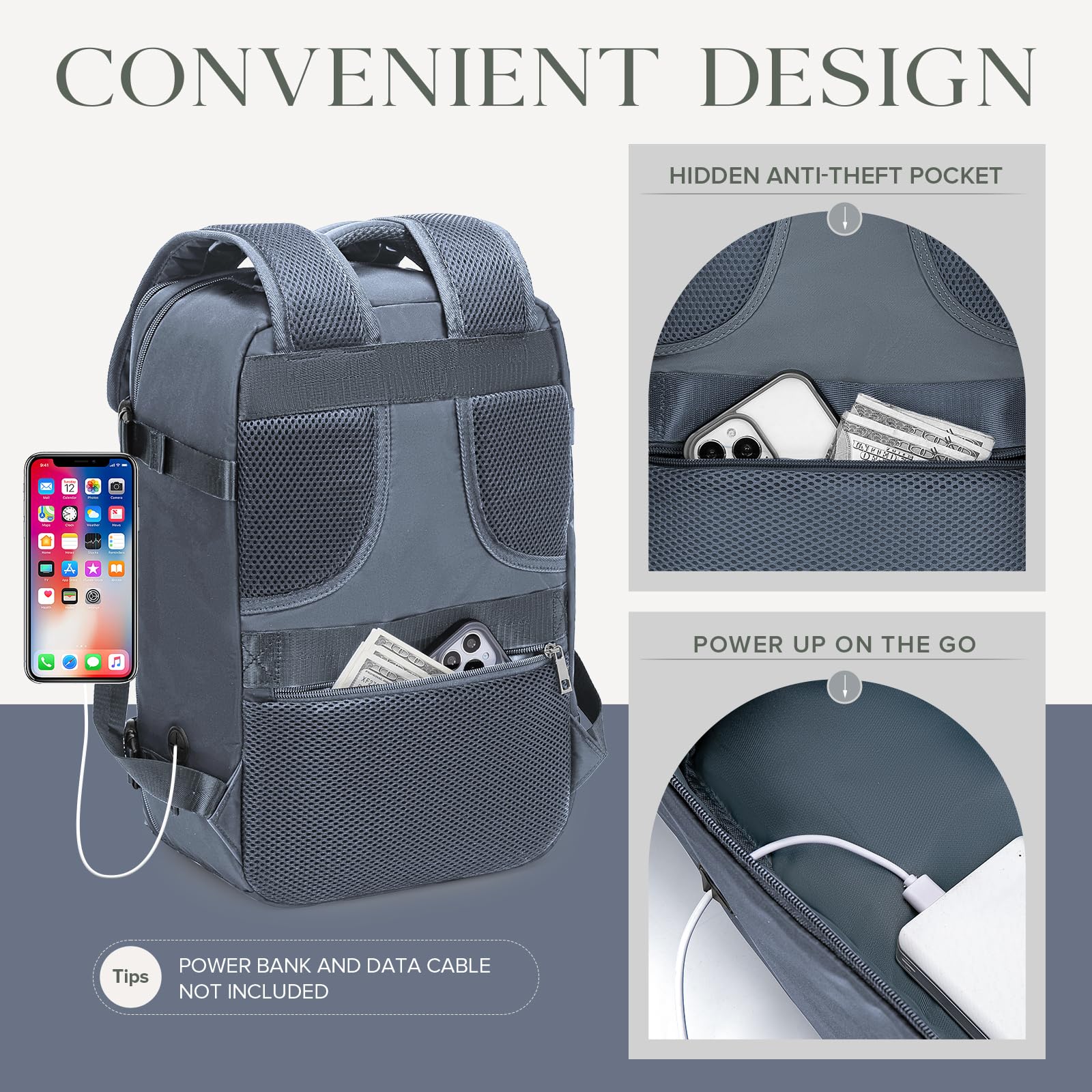 Hayayu Borse Da Cabina Per Ryanair 40x20x25 Bagaglio A Mano Zaini Borsa Zaino Da Viaggio Il Sedile Zaino Per Ryanair Bagaglio A Mano Borsa Cabina Travel Viaggio Casual Daypack