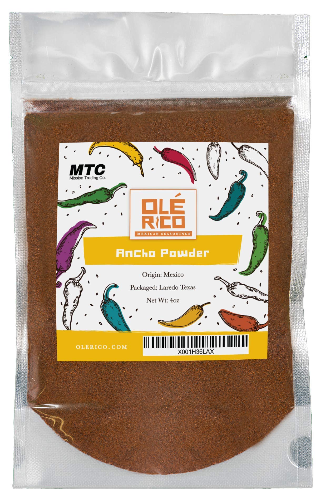 Ancho Chile Powder 1 Pack (4 oz) Pure Ground Chili Natural Seasoning