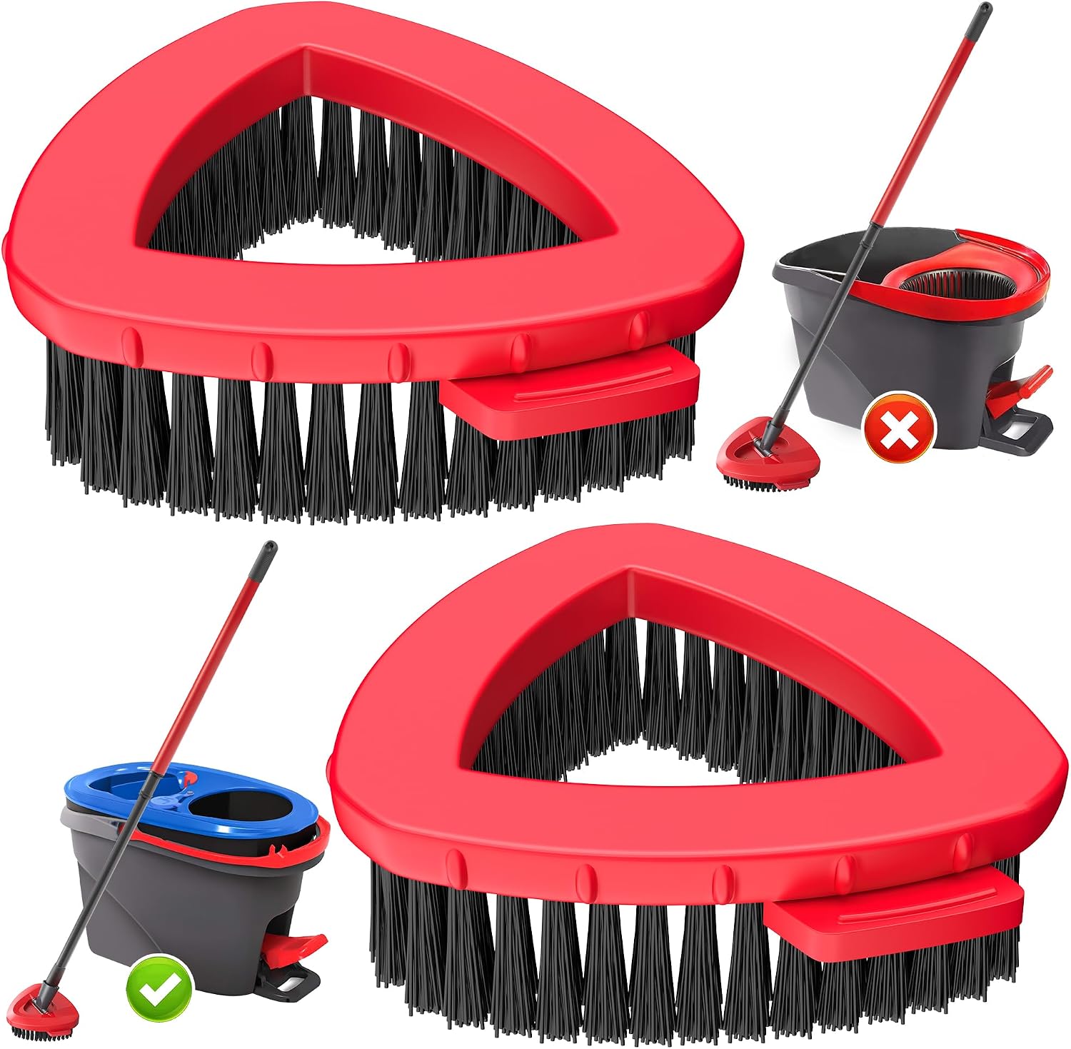 Spin Mop Scrub Brush Head for O Ceda RinseClean 2 -Tank System(Blue)