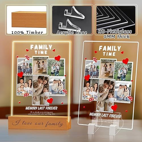 Miniatura 2 de Marco de fotos acrílico personalizado con foto, regalo personalizado de aniversario para parejas para mujeres y hombres, placa acrílica