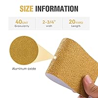 Vista 2 de S SATC Papel de lija PSA Longboard de grano 40, rollo continuo de 20 yardas de largo, 2-3/4" de ancho autoadhesivo con respaldo adhesivo, hojas