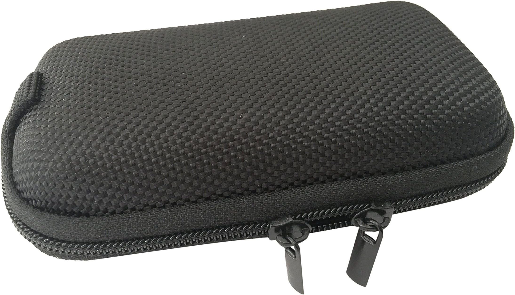 NEW Large Black Rectangle Double Hearing Aid Round Domed Zipped Storage Hard Carry Case Holder For 2 Hearing Aids