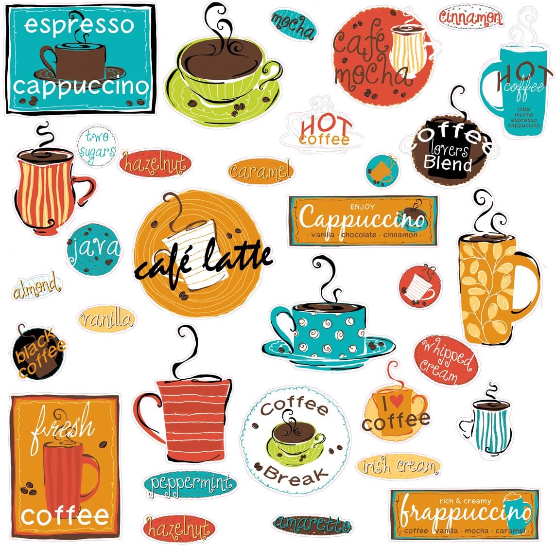 RoomMates RMK1740SCS Cafe Peel and Stick Wall Decals