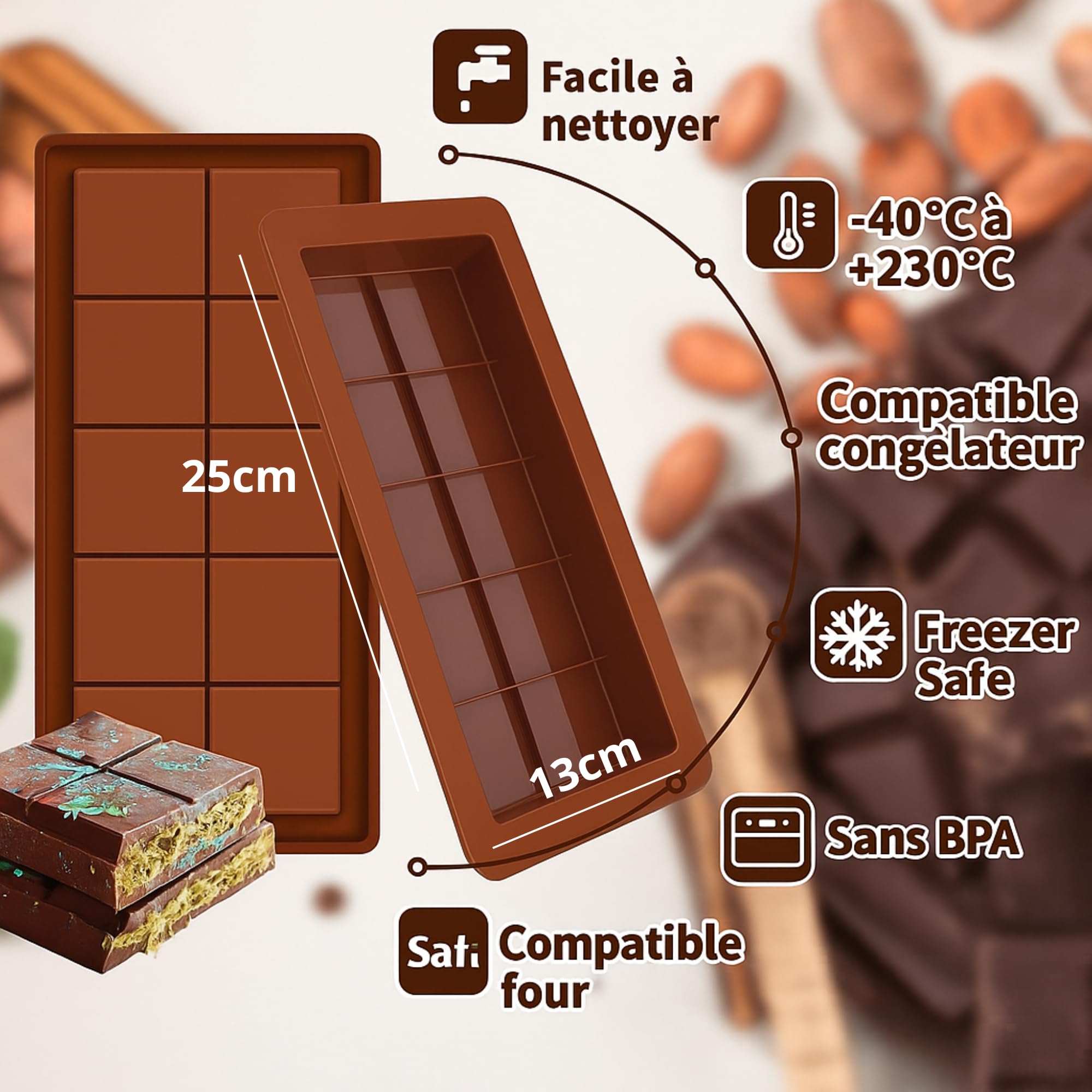 Kit tablet cioccolato Dubai – Stampo in silicone senza BPA + 200 g Kadaif croccante capelli d'angelo + 200 g crema di pistacchio gourmande, facile da realizzare a casa | pasticceria orientale