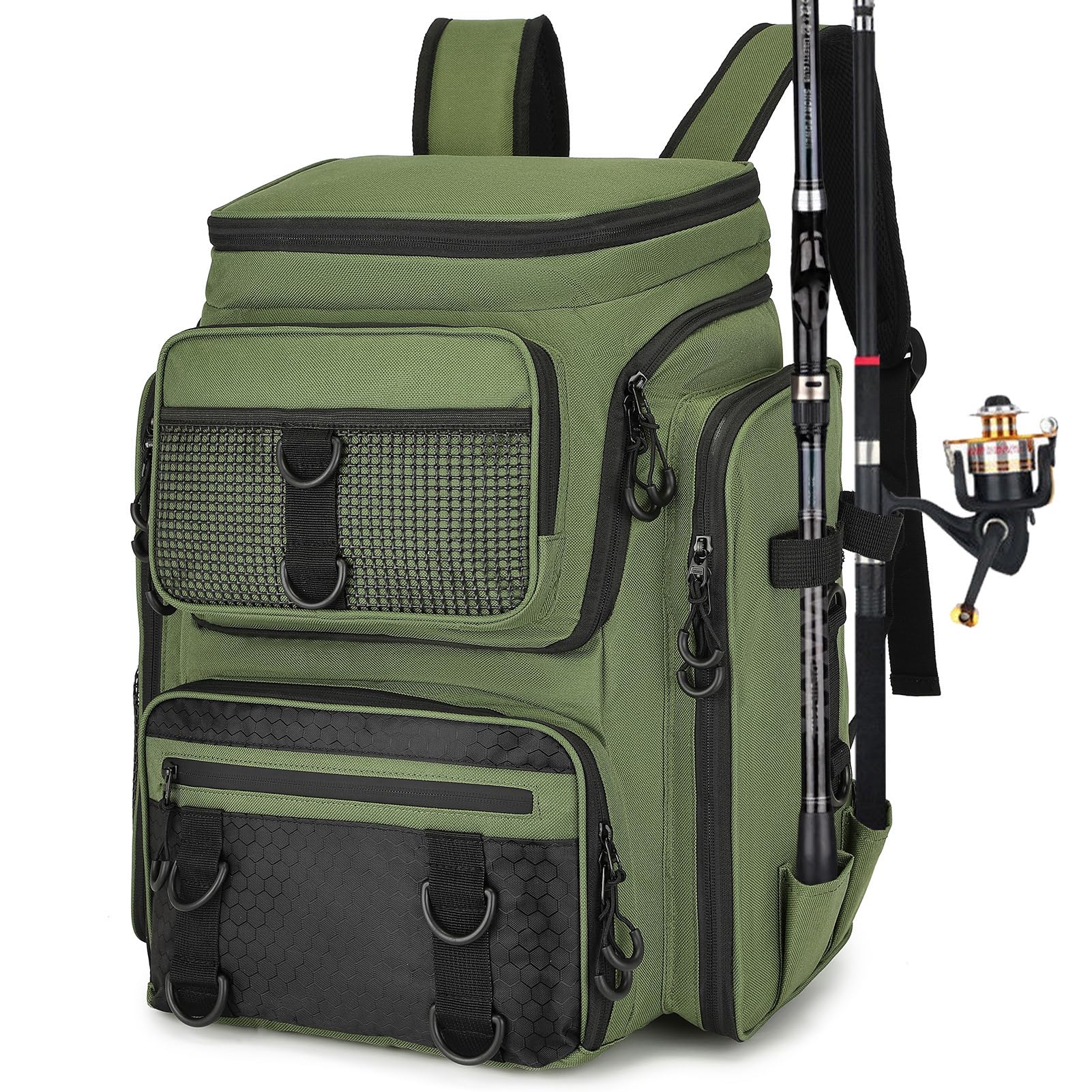 Sac à de pêche en Tissu Oxford Durable, Grande,Camouflage
