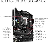 Vista 2 de ASUS ROG Strix B650E-F Gaming, WiFi AMD B650 AM5 Ryzen™ Desktop 9000 8000 & 7000 ATX, placa base para computadora de escritorio, 12+2 etapas
