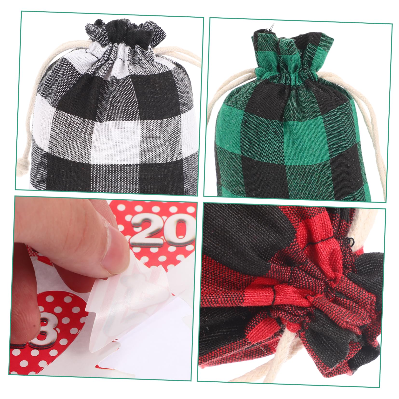 HAPINARY Sacchetti Regalo Di Natale Con Coulisse Sacchetti Per Caramelle e Cioccolatini Articoli Per Feste Con Design Tema Natalizio e Clip Adesiva