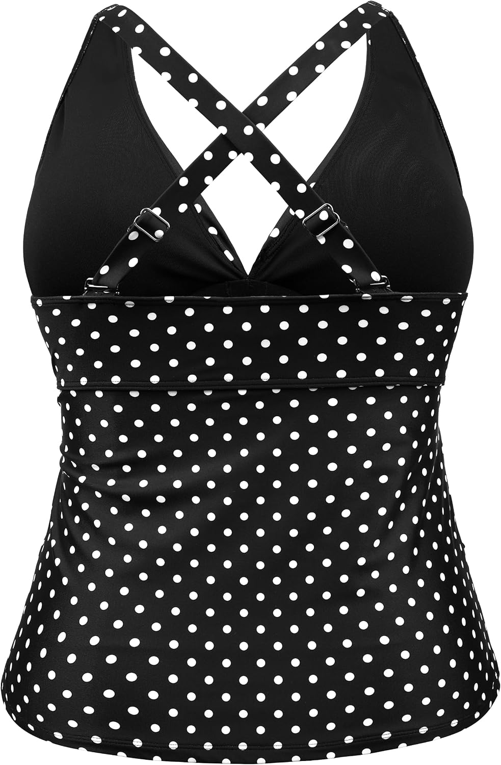 Hilor Women's Underwire Tankini Top Plus Size Swimsuits Tummy Control Bathing Suit Tops Crossover V Neck Swim Top